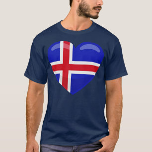 T-shirt Coeur du drapeau islandais