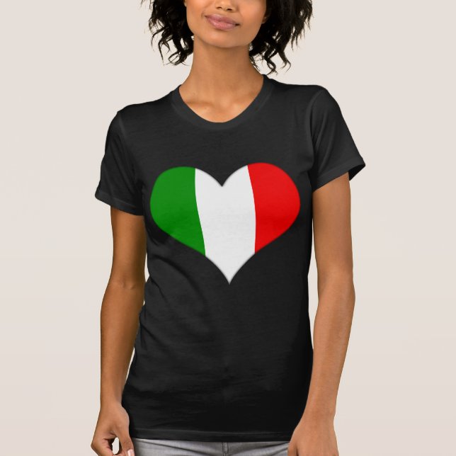 T-shirt Coeur du drapeau italien (Devant)