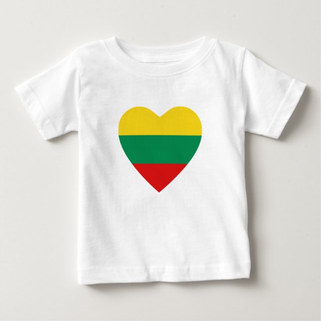 T-shirt Coeur du drapeau lituanien (Devant)