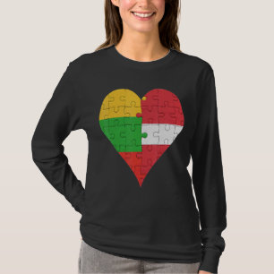 T-shirt Coeur du drapeau lituanien letton