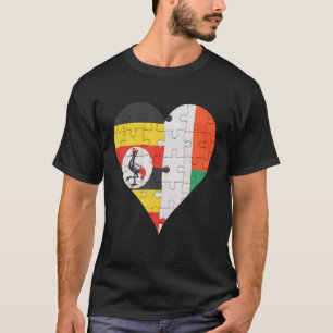 T-shirt Coeur du drapeau malgache ougandais
