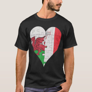 T-shirt Coeur du drapeau maltais gallois