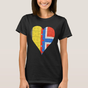 T-shirt Coeur du drapeau norvégien belge