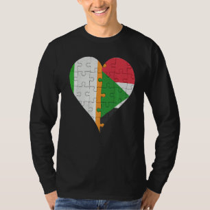 T-shirt Coeur du drapeau soudanais irlandais
