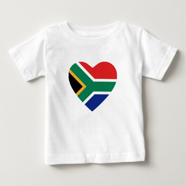 T-shirt Coeur du drapeau sud-africain (Devant)