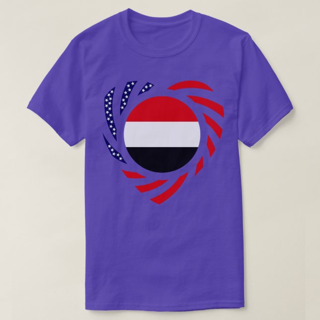 T-shirt Coeur du drapeau yéménite du Patriote multinationa (Design devant)