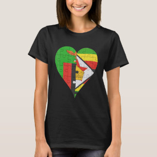 T-shirt Coeur du drapeau zambien