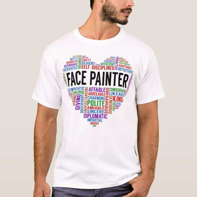 T-shirt Coeur du peintre du visage (Devant)