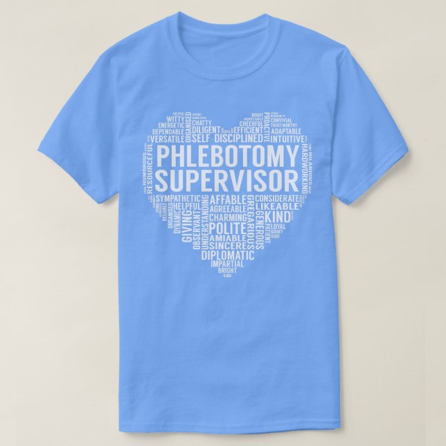 T-shirt Coeur du superviseur de la phlébotomie (Design devant)