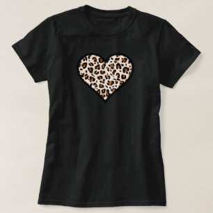 T-shirt Coeur Empreinte de léopard