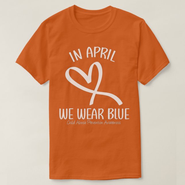 T-shirt Coeur En Avril Nous Portons Blue Child Abuse Preve (Design devant)