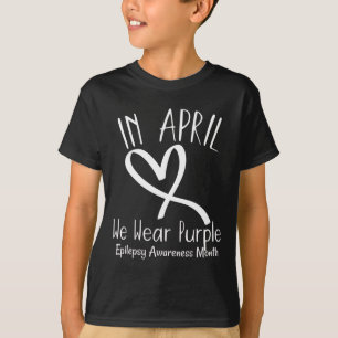 T-shirt Coeur En Avril Nous Portons Violet Epilepsie Sensi