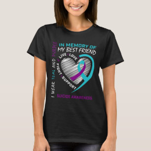 T-shirt Coeur En Mémoire Du Meilleur Ami Sensibilisation A