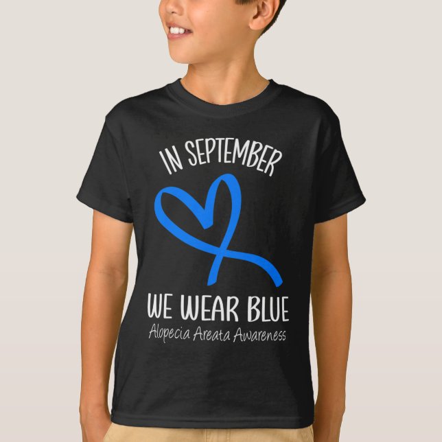 T-shirt Coeur En Septembre Nous Portons Bleu Alopecia Area (Devant)