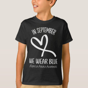 T-shirt Coeur En Septembre Nous Portons Bleu Alopecia Area