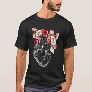 T-shirt Coeur Et Fleurs Anatomiques