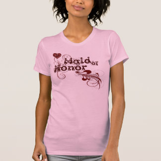 T-shirt Coeur et perruques rouges Maid of Honor