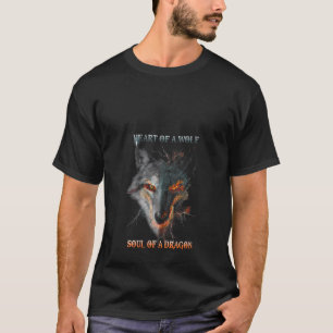 T-shirt Coeur Femme D'Une Âme De Loup D'Un Loup De Dragon