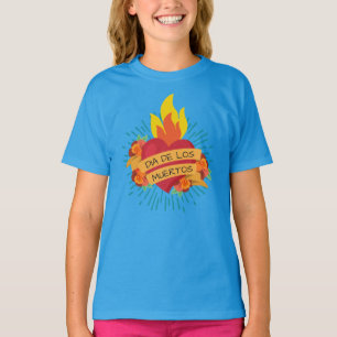 T-shirt Coeur flamboyant Dia de los Muertos   Chemise à ma