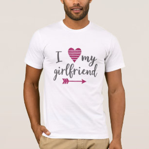 T-shirt Coeur & Flèche avec texte - I Love My Girlfriend