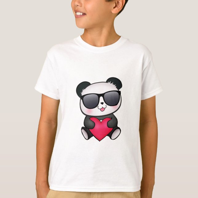 T-shirt Coeur frais de Saint-Valentin de lunettes de (Devant)