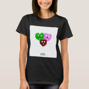 T-shirt Coeur Fuzzies Femmes Noir de base T chemise