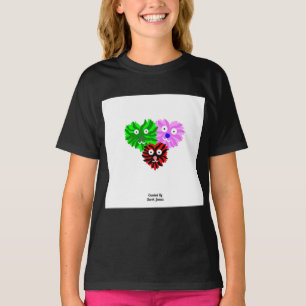T-shirt Coeur Fuzzies Filles Noir Basic T Chemise