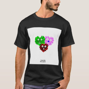 T-shirt Coeur Fuzzies Homme Noir de base T chemise