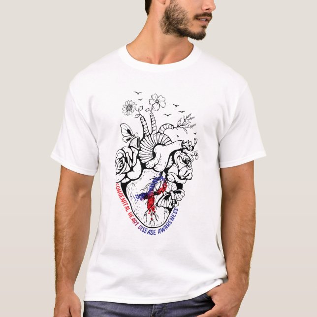 T-shirt Coeur guerrier Sensibilisation à la DJC Maladie ca (Devant)