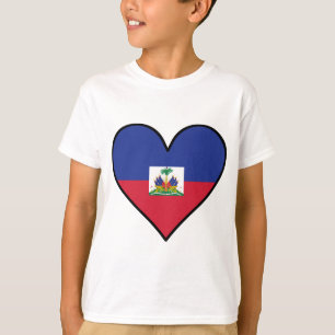 T-shirt Coeur haïtien de drapeau