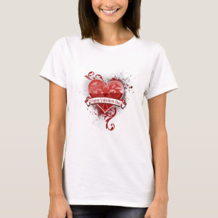 T-shirt Coeur heureux chic urbain de jour de Valentines