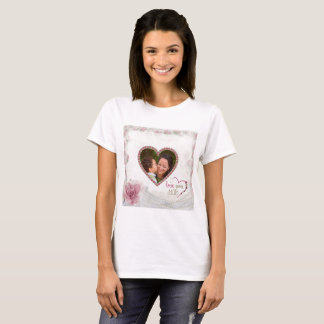 T-shirt Coeur heureux du jour de mère personnalisé