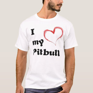 T-shirt coeur i mon pitbull