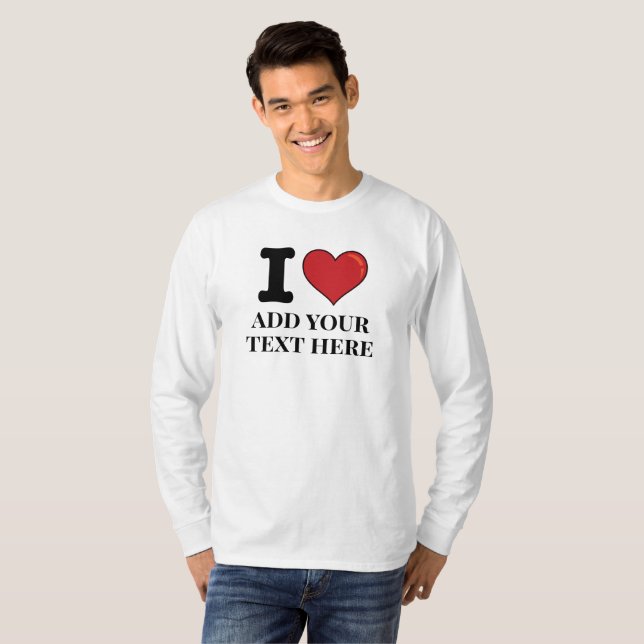 T-shirt Coeur I personnalisé (Devant entier)