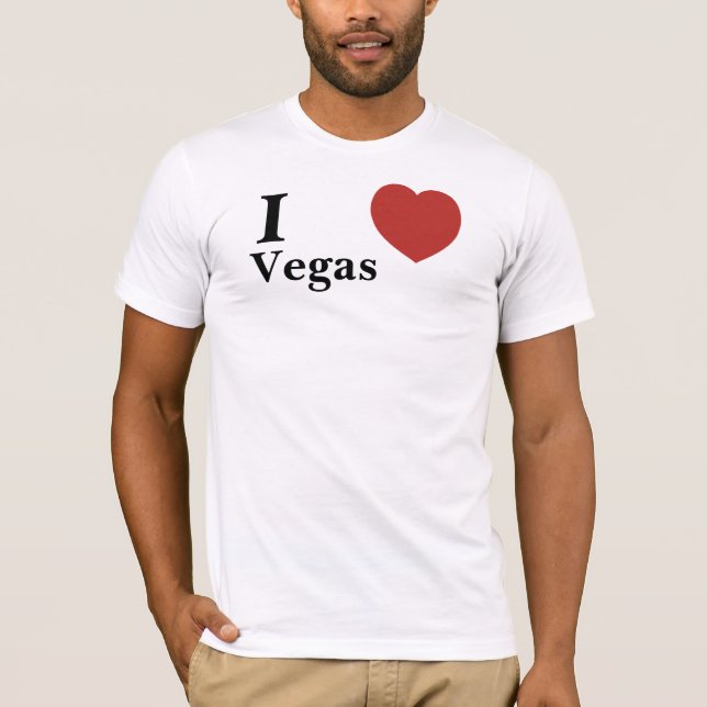 T-shirt Coeur, I, Vegas - customisé (Devant)