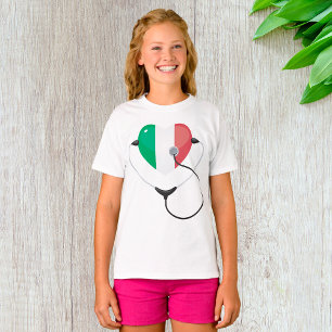 T-shirt Cœur italien avec stéthoscope de soins de santé