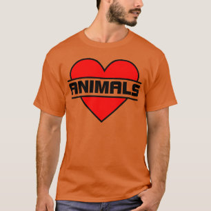 T-shirt Coeur j'aime vraiment les animaux pour l'amour des