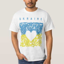 T-shirt Coeur jaune bleu ukrainien