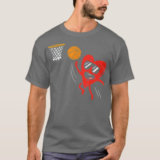 T-shirt Coeur Jouer Basketball Cute Valentines Jour Sport