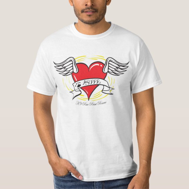 T-shirt Coeur K9 avec des ailes (Devant)