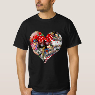 T-shirt Coeur - Las Vegas Jouer Forme de carte