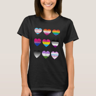 T-shirt Coeur Lgbt Drapeau heureux de la fierté mois trans
