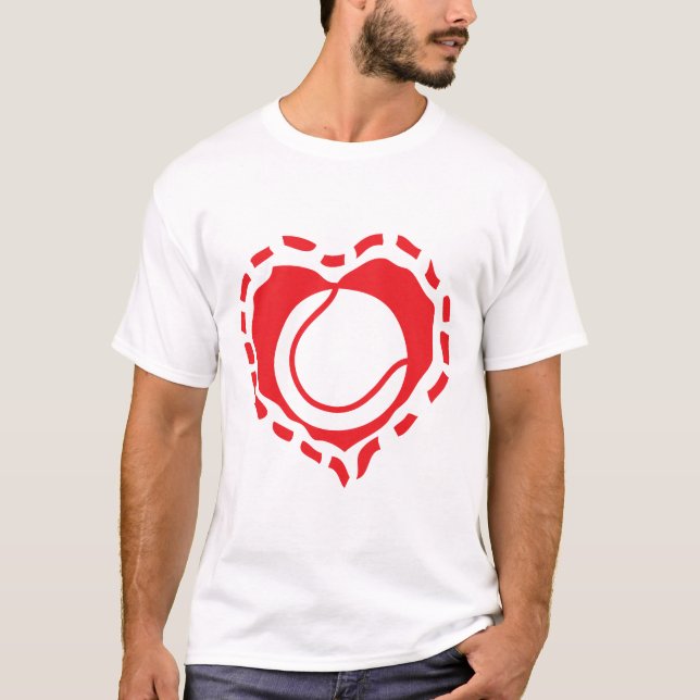 T-shirt coeur love like tennis sport (Devant)