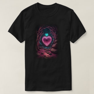 T-shirt Coeur lumineux 3d profond à l'intérieur