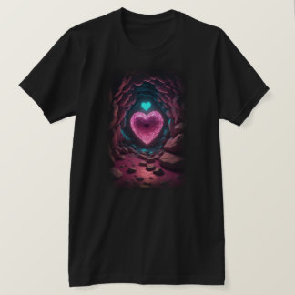 T-shirt Coeur lumineux 3d profond à l'intérieur