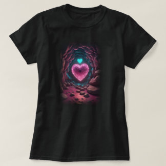 T-shirt Coeur lumineux 3d profond à l'intérieur