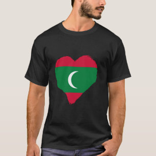 T-shirt Cœur maldivien Fierté maldivienne Drapeau maldivie