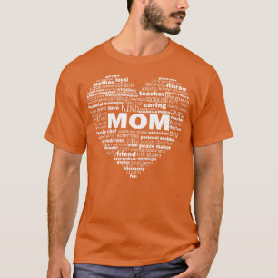 T-shirt Coeur maman Mot Cloud Blanc