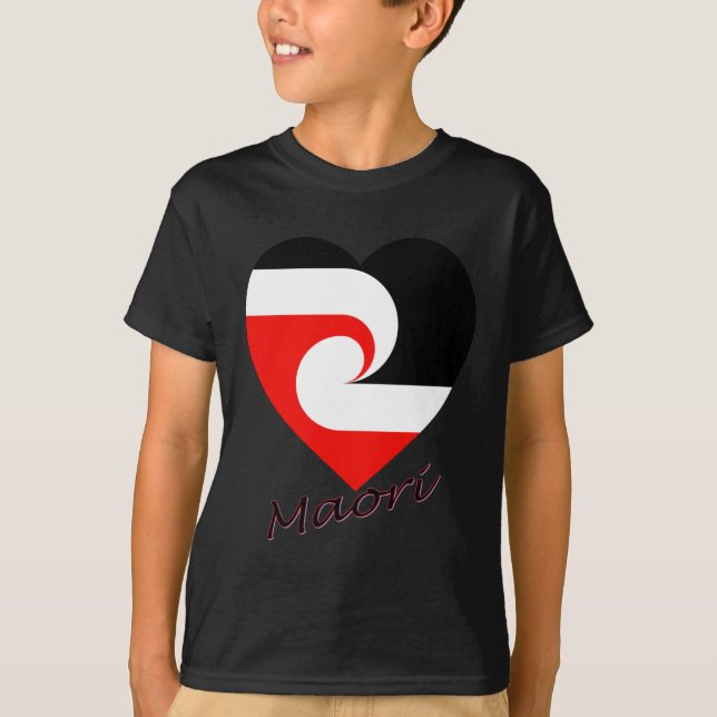 T-shirt Coeur maori de drapeau (Devant)