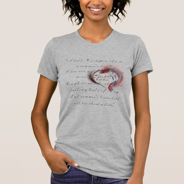 T-shirt Coeur métallique avec sonnet de Shakespeare 18 (Devant)